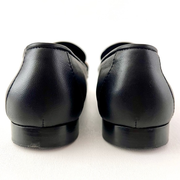 CHANEL | Black Lambskin Chain Loafers Leather Flats Gold CC Logo EU 38 - Picture 12 of 16